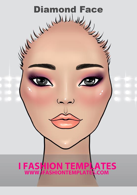 makeup chart diamond face